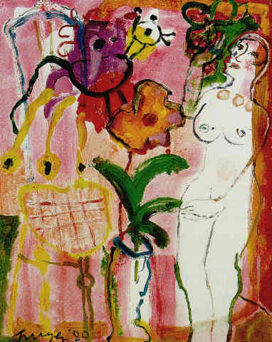 Hans Truyen, Nude with flowers
