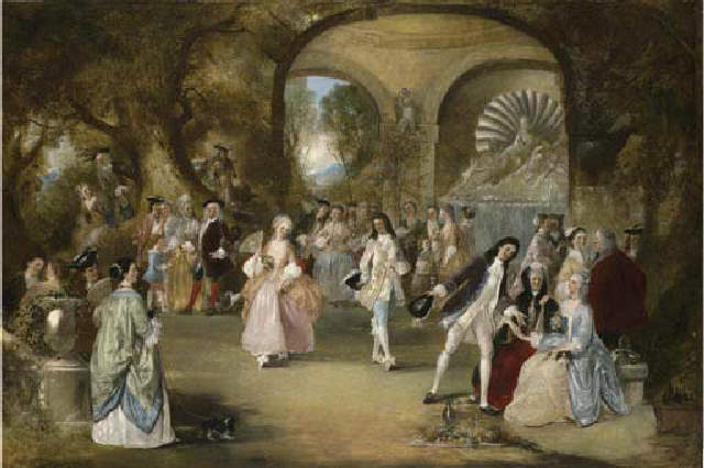 Henry Andrews, A fête champêtre, with courtly figures dancing