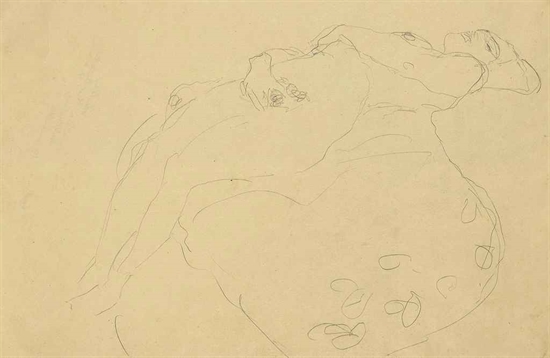 Liegender Akt Nach Rechts Nude Reclining To The Right By Gustav Klimt