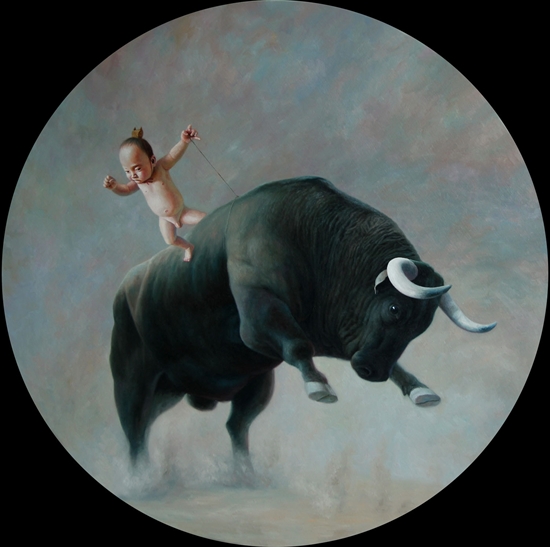  - zhao-limin-the-little-bull-rider-no-2-paintings-oil