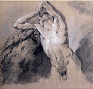 Study of a Male Nude Leaning on a Rock