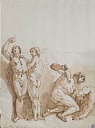 Study of Male Nudes in Combat