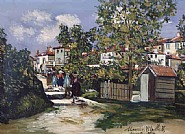 Maurice Utrillo - Paysage à Saint-Bernard (Paintings) h: 13 x w: 16.1 in / h: 33 x w: 40.9 cm