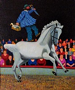 Camille Bombois - Le Clown Cheval (Paintings) h: 28 x w: 15 in / h: 71.1 x w: 38.1 cm