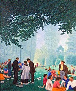 Camille Bombois - Au Parc (Paintings) h: 22 x w: 18.5 in / h: 55.9 x w: 47 cm