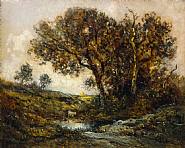 Théodore Rousseau - Chêne en forêt de Fontainebleau (Paintings) h: 24 x w: 30.5 cm / h: 9.4 x w: 12 in