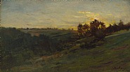 Charles François Daubigny - Crépuscule dans l’Oise (Paintings) h: 15.5 x w: 27.5 cm / h: 6.1 x w: 10.8 in