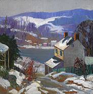 Fern Isabel Coppedge - Bucks County Scene (Paintings) h: 24 x w: 24.5 in / h: 61 x w: 62.2 cm