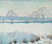 Allen Tucker - A Winter Pool (Paintings) h: 25 x w: 30 in / h: 63.5 x w: 76.2 cm