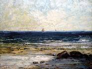 Gustave Courbet - Le Bords de la Mer à Palaves <i>-sold</i> (Paintings) h: 19.5 x w: 25.4 in / h: 49.5 x w: 64.5 cm