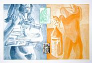 David Salle - Canfield Hatfield VI / Woman Holding Picture (Prints and Multiples) h: 23.5 x w: 36 in / h: 59.7 x w: 91.4 cm