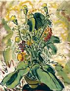 Alfred Henry Maurer - Flowers: With Two Leaves (Paintings) h: 21.5 x w: 18 in / h: 54.6 x w: 45.7 cm