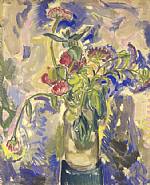 Alfred Henry Maurer - Blue Flowers (Paintings) h: 22 x w: 18 in / h: 55.9 x w: 45.7 cm