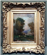 George Inness - Cows by a Stream (Paintings) h: 12.1 x w: 9.1 in / h: 30.7 x w: 23.1 cm
