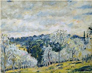 Frederick Carl Frieseke - Apple Blossoms (Paintings) h: 25.8 x w: 32 in / h: 65.5 x w: 81.3 cm