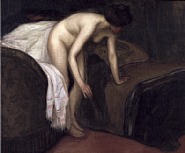 Frederick Carl Frieseke - Study of the Nude in an Interior (Paintings) h: 29 x w: 36 in / h: 73.7 x w: 91.4 cm