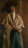 Daniel Garber - Portrait of Mrs. William David Brown (Paintings) h: 56 x w: 34 in / h: 142.2 x w: 86.4 cm