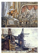 Reginald Marsh - Burlesque; and The Docks: (A Double-Sided Work) (Works on Paper (Drawings, Watercolors etc.)) h: 14 x w: 20 in / h: 35.6 x w: 50.8 cm