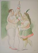 Fernando Botero - Circus Act (Works on Paper (Drawings, Watercolors etc.)) h: 42 x w: 29.7 in / h: 106.7 x w: 75.4 cm