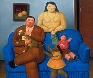 Fernando Botero - Family on a Couch (Paintings) h: 59.8 x w: 70 in / h: 151.9 x w: 177.8 cm