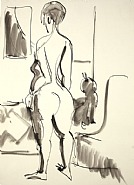 Rückenakt mit Katze / Nude with cat