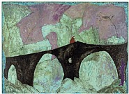Lyonel Feininger - The Anglers (Black Bridge) (Paintings) h: 43.5 x w: 58.5 cm / h: 17.1 x w: 23 in