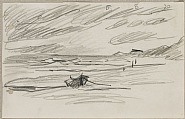 Lyonel Feininger - Das Boot an der Küste (Works on Paper (Drawings, Watercolors etc.)) h: 12.5 x w: 22.5 cm / h: 4.9 x w: 8.9 in