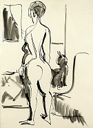 Rückenakt mit Katze / Nude with Cat