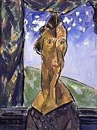 Alfred Henry Maurer - PORTRAIT OF A WOMAN IN WINDOW (Paintings) h: 24.6 x w: 18.8 in / h: 62.5 x w: 47.8 cm
