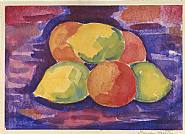 Marsden Hartley - FRUIT STILL LIFE (Works on Paper (Drawings, Watercolors etc.)) h: 6.8 x w: 9.5 in / h: 17.3 x w: 24.1 cm