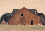 Arthur Dove - BROWN BARN (Works on Paper (Drawings, Watercolors etc.)) h: 4.8 x w: 6.8 in / h: 12.2 x w: 17.3 cm