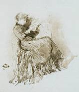 James Abbott McNeill Whistler - Study: Maud Franklin, Seated (Prints and Multiples) h: 15.5 x w: 10 in / h: 39.4 x w: 25.4 cm