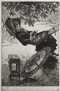James Jacques Joseph Tissot - L'hamac (The Hammock) (Prints and Multiples) h: 10.9 x w: 7.2 in / h: 27.7 x w: 18.3 cm