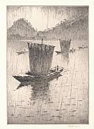 Martin Lewis - Fishing Boats in the Rain (Prints and Multiples) h: 9.9 x w: 6.9 in / h: 25.1 x w: 17.5 cm