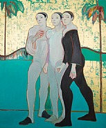 Three Figures In A Gold Landscape