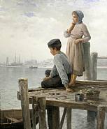 Edward Moran - Dockside Daydreams (Paintings)