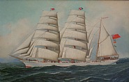 Antonio Jacobsen - The British Barque EAST AFRICAN (Paintings) h: 22 x w: 34.1 in / h: 55.9 x w: 86.6 cm