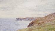 William Trost Richards - A View of Horsehead from the Site of the Artist's Conanicut Island Home (Paintings) h: 5.4 x w: 9.2 in / h: 13.7 x w: 23.4 cm