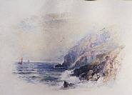 William Trost Richards - Along the Jersey Coast, England (Paintings) h: 9.5 x w: 13 in / h: 24.1 x w: 33 cm