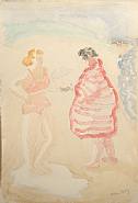 Milton Avery - Beach Conversation (Works on Paper (Drawings, Watercolors etc.)) h: 22 x w: 15 in / h: 55.9 x w: 38.1 cm