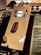 Charles Sheeler - Americana (The Backgammon Game) (Paintings) h: 12 x w: 9.2 in / h: 30.5 x w: 23.4 cm