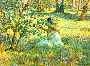 Henri Lebasque - Fillette dans un paysage (Paintings) h: 14.6 x w: 19.2 in / h: 37.1 x w: 48.8 cm