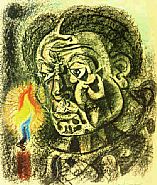 André Masson - Autoportrait à la bougie h: 20.6 x w: 17.8 in / h: 52.3 x w: 45.2 cm