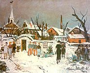 Maurice Utrillo - Paysage sous la neige à Maixe (Paintings) h: 23.6 x w: 28.8 in / h: 59.9 x w: 73.2 cm