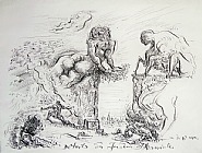 André Masson - Détails des jardins d’Armide (Works on Paper (Drawings, Watercolors etc.)) h: 46.5 x w: 60 cm / h: 18.3 x w: 23.6 in