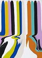 Ian Davenport - Puddle Painting: White with Broad Lines (Paintings) h: 71 x w: 52 cm / h: 28 x w: 20.5 in