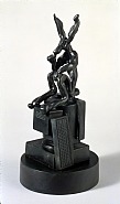 Barry Flanagan - (Small Thinker on Computer) (Sculptures) h: 12.2 x w: 6 x d: 6 in / h: 31 x w: 15.2 x d: 15.2 cm
