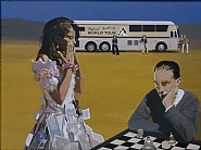 Peter Blake - Marcel Duchamp's World Tour: Playing Chess with Tracey (Paintings) h: 36 x w: 48 in / h: 91.4 x w: 121.9 cm