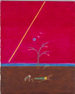 Craigie Aitchison - Saint with Dog (Paintings) h: 24 x w: 20 in / h: 61 x w: 50.8 cm