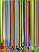 Ian Davenport - Puddle Painting: Lime Green (after Bonnard) (Paintings) h: 103 x w: 79 cm / h: 40.6 x w: 31.1 in